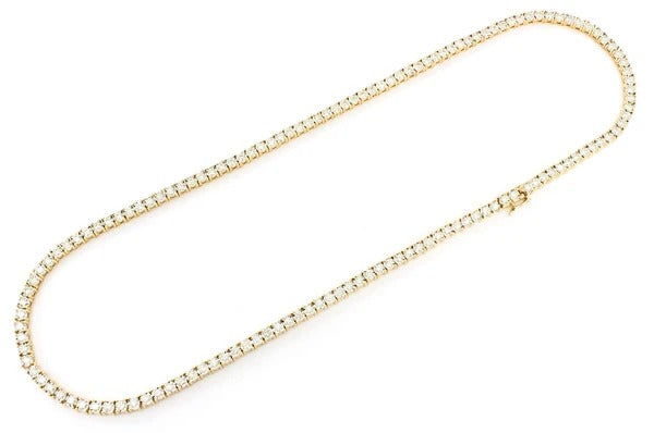 14k Gold Round Diamond Custom Tennis Necklace  customdiamjewel   