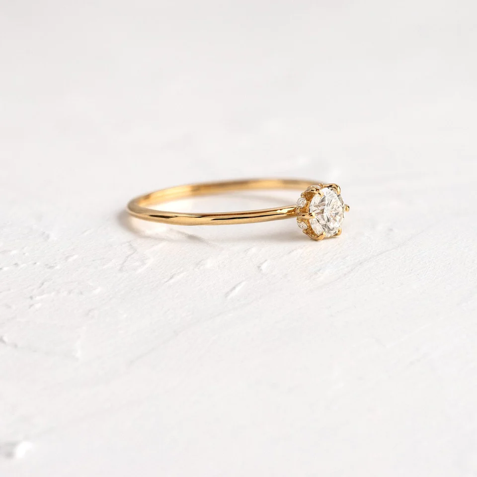 0.30CT Solitaire Round Cut Moissanite Engagement Ring  customdiamjewel   