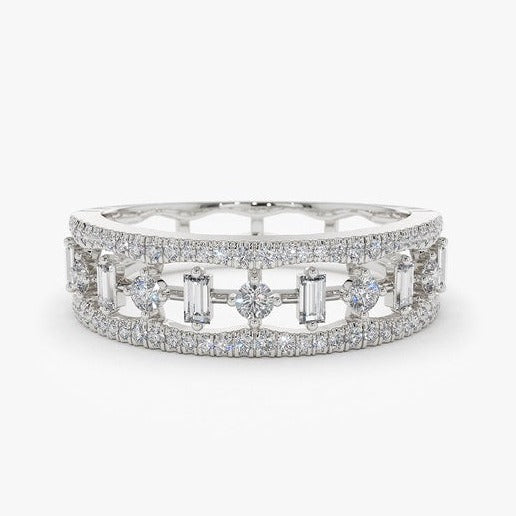 0.50CTW Baguette Cut Natural Diamond Multi Stone Wedding Band  customdiamjewel 10 KT Solid Gold White Gold VVS-EF