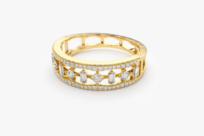 0.50CTW Baguette Cut Natural Diamond Multi Stone Wedding Band  customdiamjewel   
