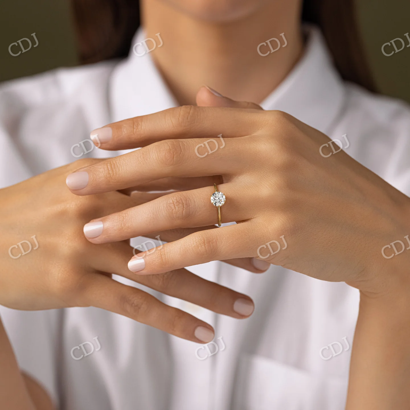 0.30CT Solitaire Round Cut Moissanite Engagement Ring  customdiamjewel   