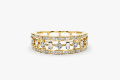 0.50CTW Baguette Cut Natural Diamond Multi Stone Wedding Band  customdiamjewel 10 KT Solid Gold Yellow Gold VVS-EF