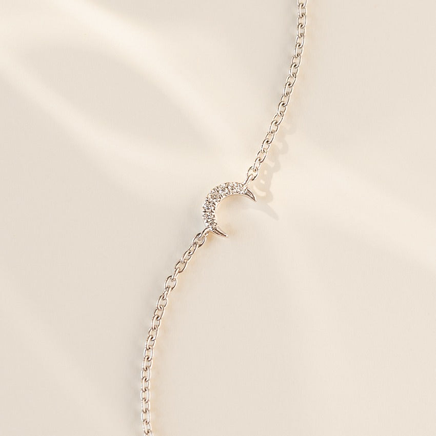 0.07CTW Diamond Half Moon Chain Bracelet  customdiamjewel   