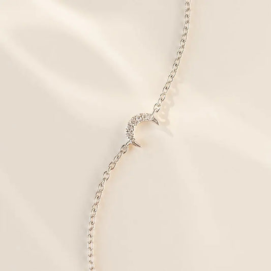 0.07CTW Diamond Half Moon Chain Bracelet  customdiamjewel   