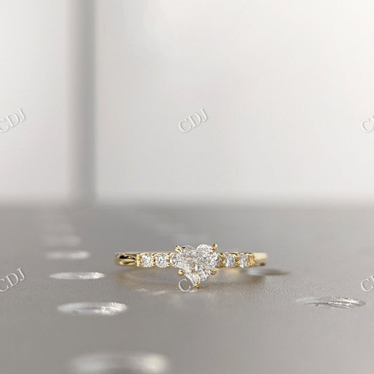 14K Solid Gold Heart Shape Moissanite Engagement Ring  customdiamjewel 10KT Yellow Gold VVS-EF