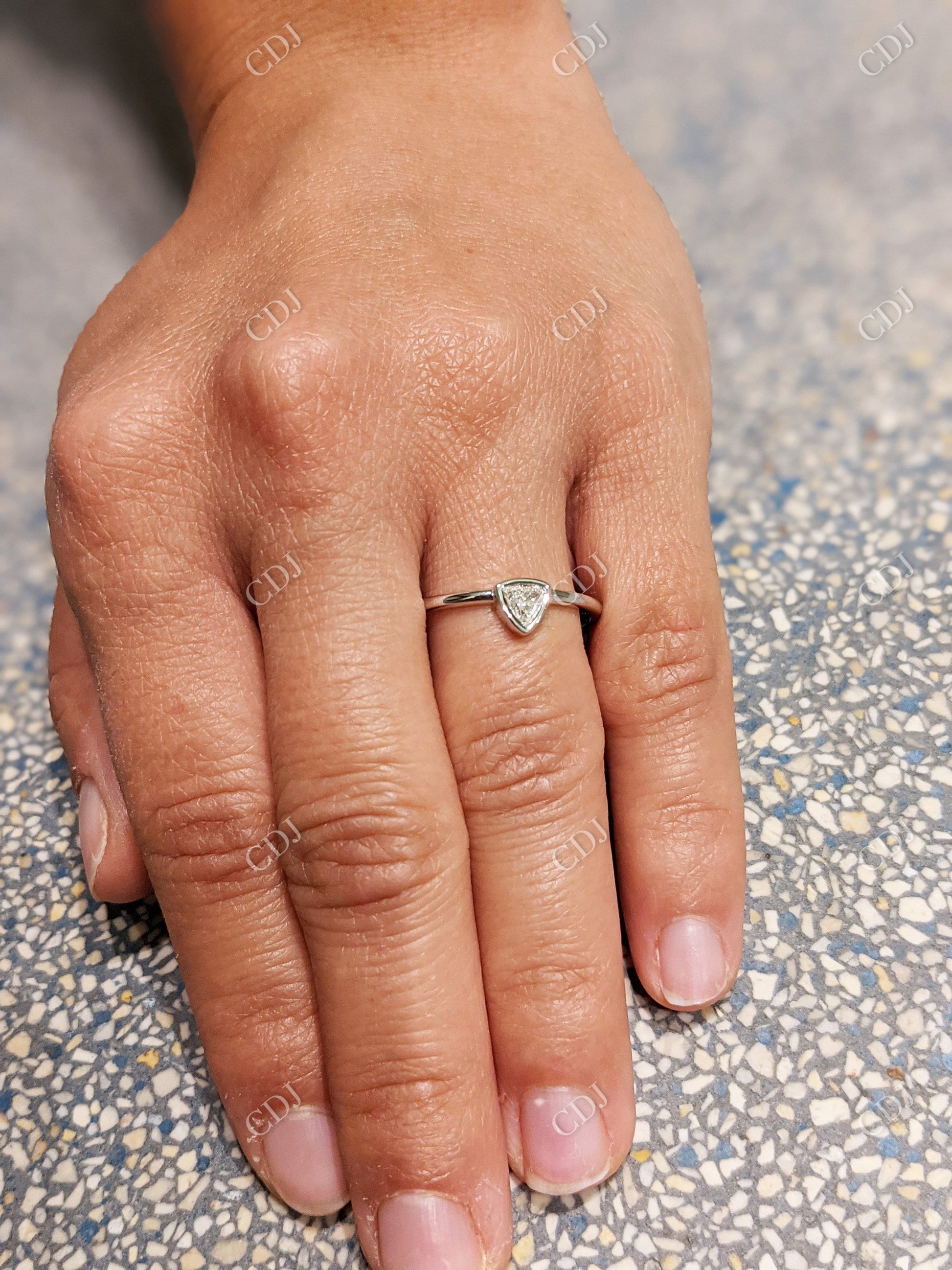 Triangle Diamond Simple Engagement Ring  customdiamjewel   