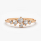 0.45CTW Lab Grown Diamond Cluster Engagement Ring  customdiamjewel Sterling Silver Rose Gold VVS-EF