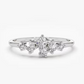 0.45CTW Lab Grown Diamond Cluster Engagement Ring  customdiamjewel Sterling Silver White Gold VVS-EF