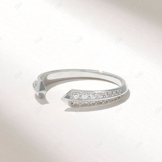0.28CTW Natural Diamond Open Shank Ring  customdiamjewel 10KT White Gold VVS-EF