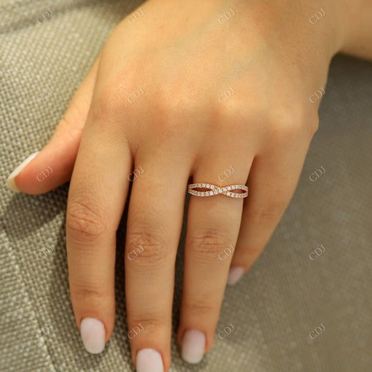 0.45CTW Infinity Crisscross Lab Grow Diamond Wedding Band  customdiamjewel   
