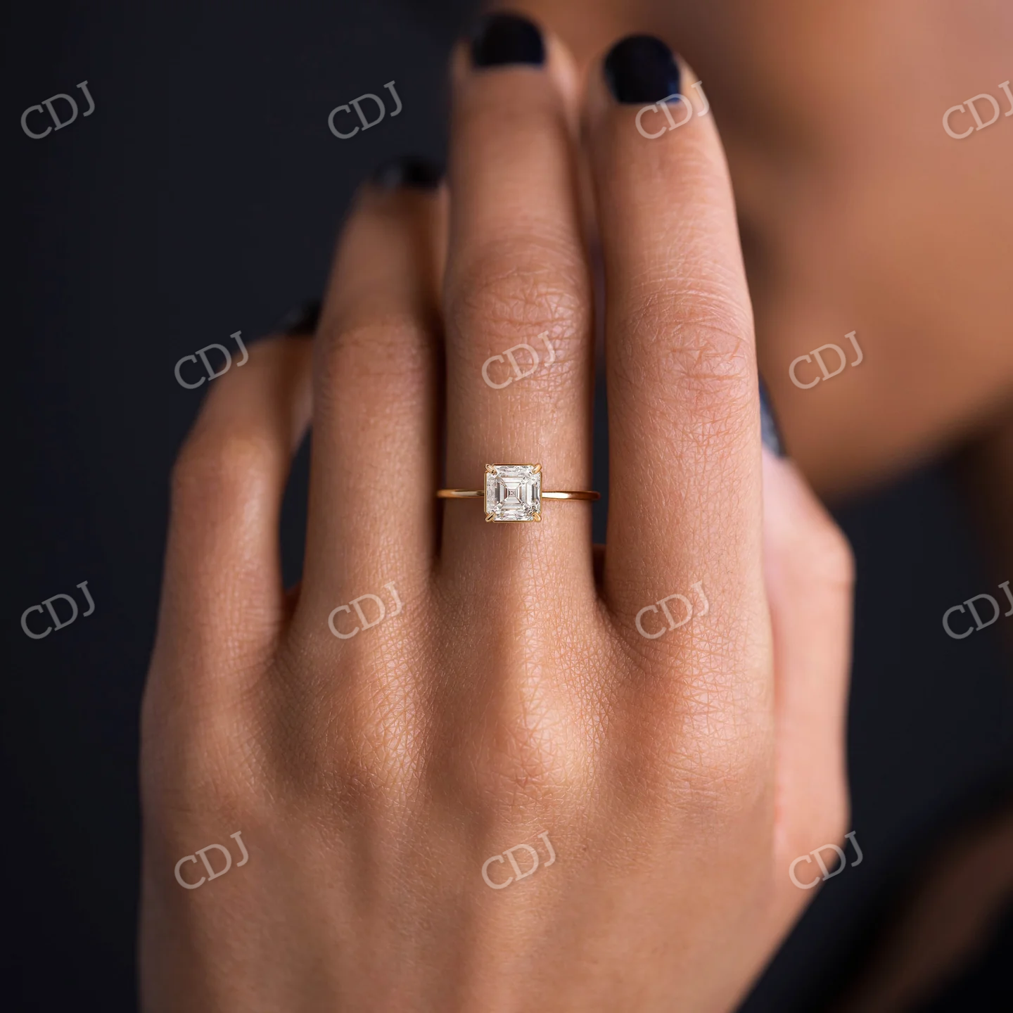 1.5CTW Asscher Cut Moissanite Wedding Ring  customdiamjewel   