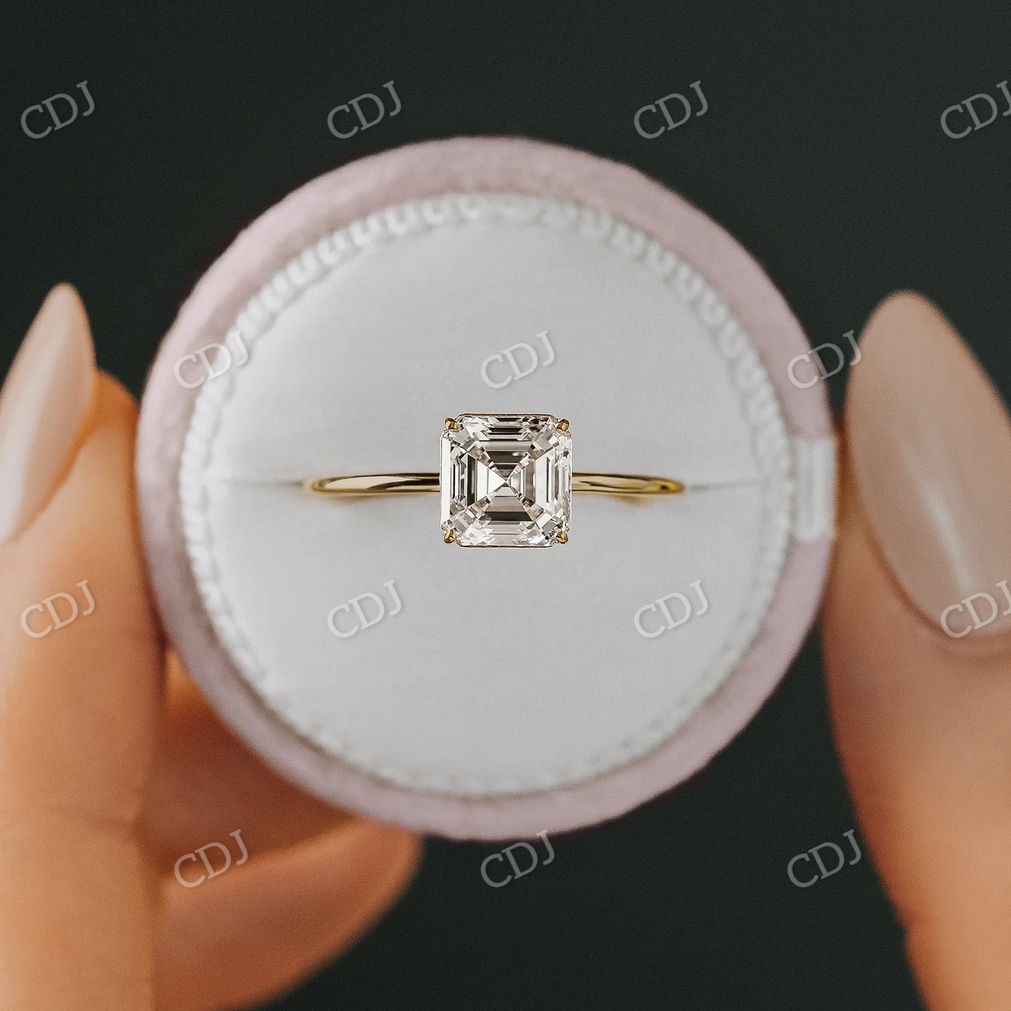 1.5CTW Asscher Cut Moissanite Wedding Ring  customdiamjewel   