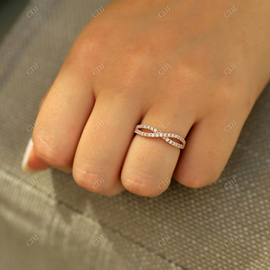 Rose Gold Moissanite Infinity Wedding Band  customdiamjewel   