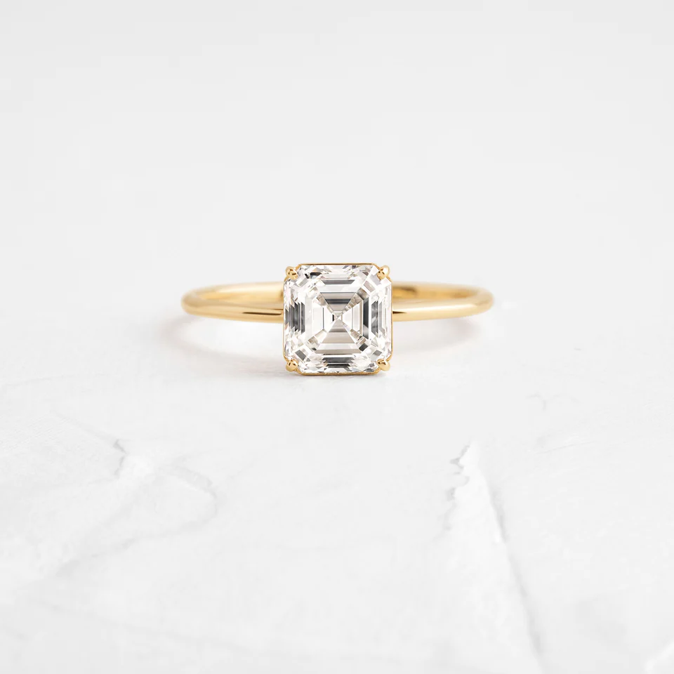 1.5CTW Asscher Cut Moissanite Wedding Ring  customdiamjewel   