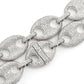 Diamond White Gold Plated Mariner Link Necklace  customdiamjewel   