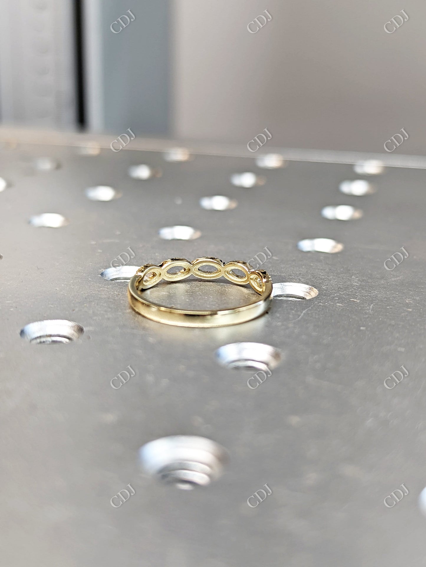 0.25CT Lab Grown Diamond 14K Yellow Gold Twisted Wedding Band