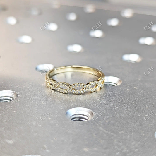 Infinity Twisted 0.25CT Diamond Vintage Band  customdiamjewel 10 KT Yellow Gold VVS-EF