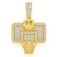 Antique Design Basketball Hoop Diamond Gold Pendant customdiamjewel