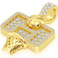 Antique Design Basketball Hoop Diamond Gold Pendant customdiamjewel