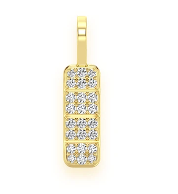 0.25CTW Round Pave Diamond Hip Hop Pendant  customdiamjewel   