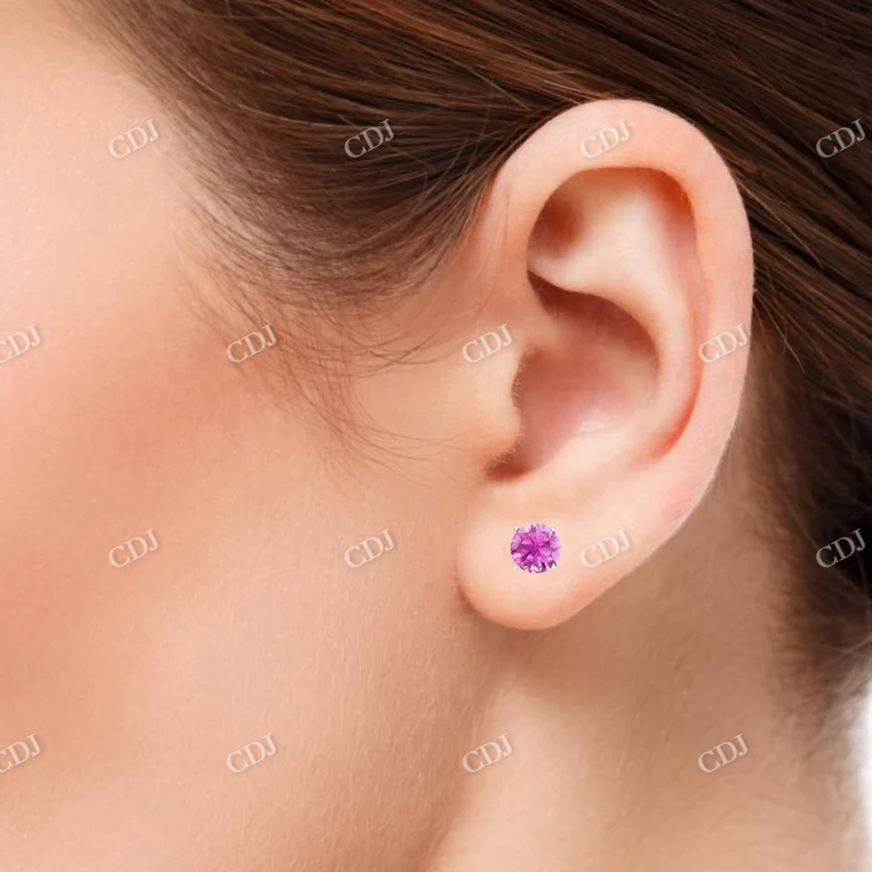 1.0CT Pink Moissanite Stud Earrings