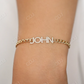 14k gold Cuban Link Natural Diamond Name Bracelet  customdiamjewel   
