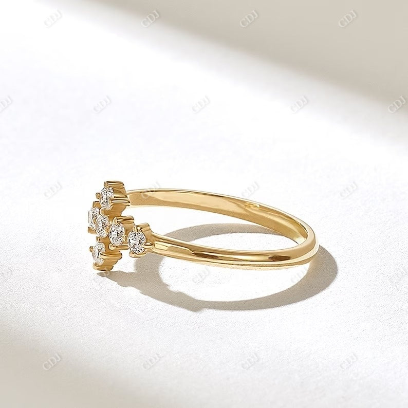 0.18CTW Pave Diamond Religious Engagement Ring  customdiamjewel 10KT Yellow Gold VVS-EF