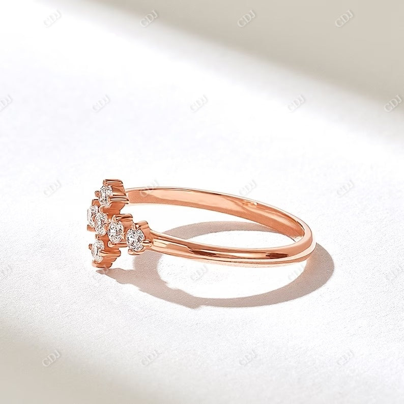 0.18CTW Pave Diamond Religious Engagement Ring  customdiamjewel 10KT Rose Gold VVS-EF