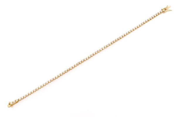 Customised Yellow Gold Prong Set Tennis Bracelet hip hop jewelry customdiamjewel   