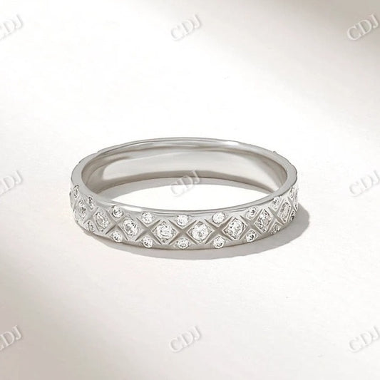 0.40CTW Criss Cross Natural Diamond Wedding Band  customdiamjewel 10KT White Gold VVS-EF