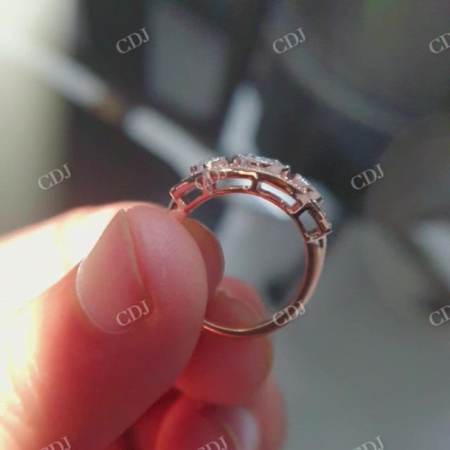 1.0CT Center Moissanite Art Deco Ring  customdiamjewel   
