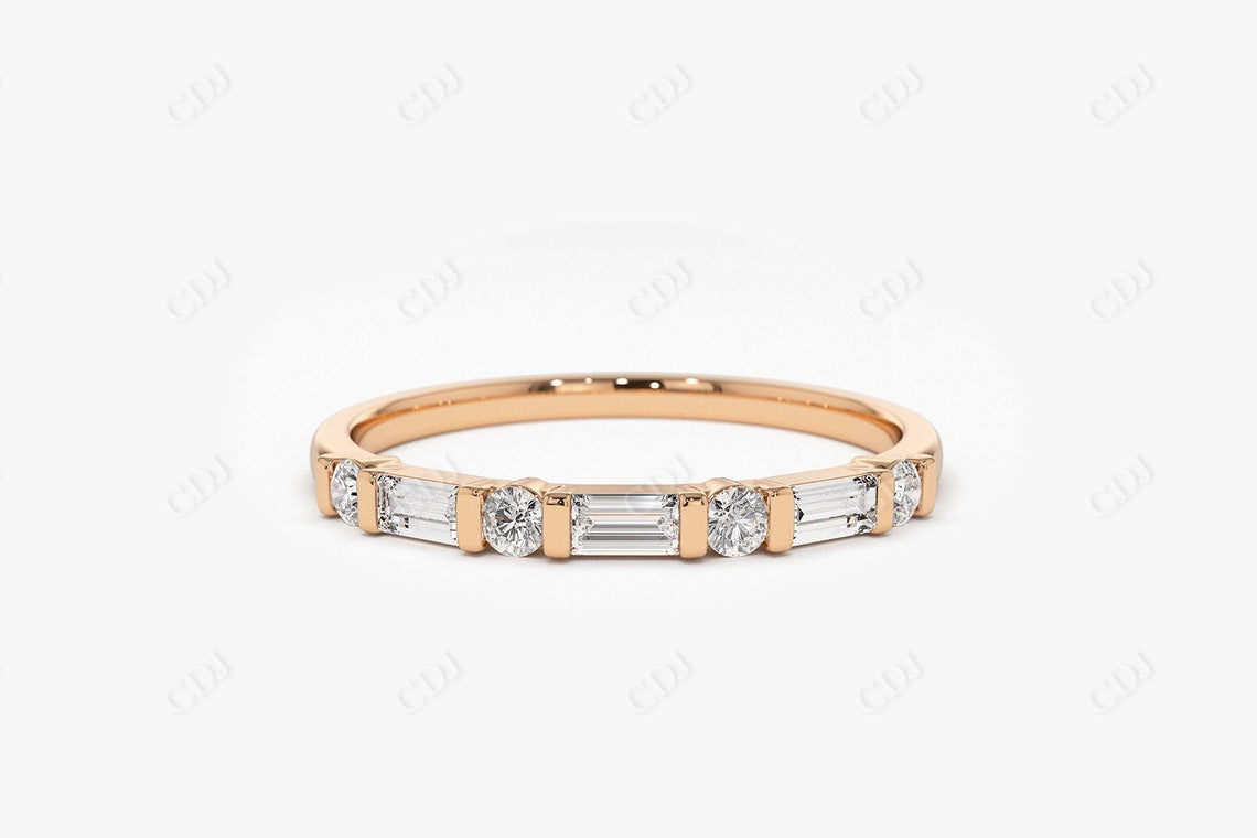 0.27 CTW Alternating Lab Grown Diamond Wedding Band  customdiamjewel 10KT Rose Gold VVS-EF