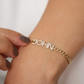 14k gold Cuban Link Natural Diamond Name Bracelet  customdiamjewel   