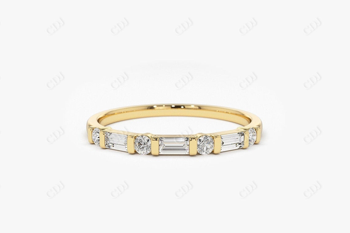 0.27 CTW Alternating Lab Grown Diamond Wedding Band  customdiamjewel 10KT Yellow Gold VVS-EF