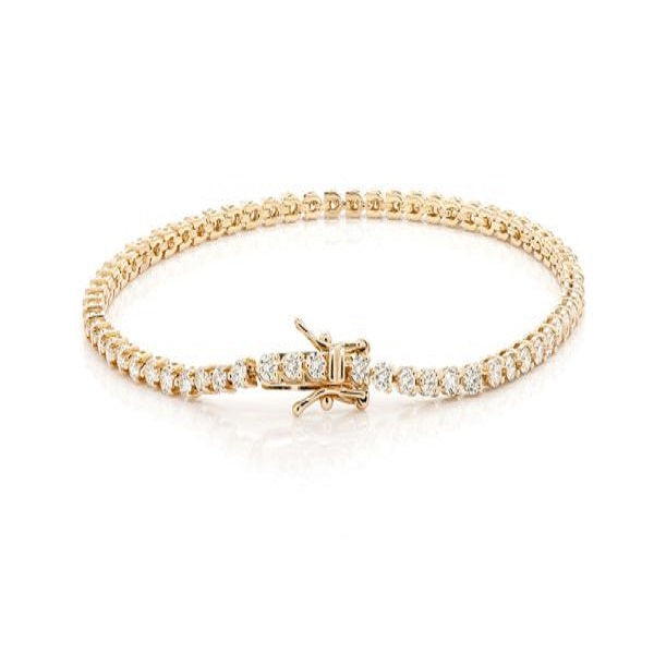 Customised Yellow Gold Prong Set Tennis Bracelet hip hop jewelry customdiamjewel   