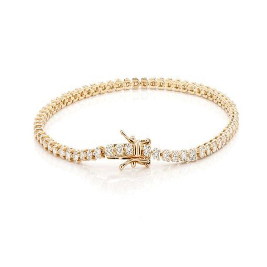 Customised Yellow Gold Prong Set Tennis Bracelet hip hop jewelry customdiamjewel   