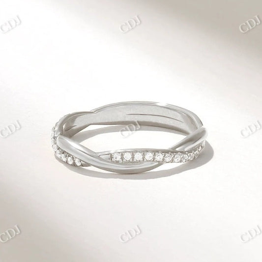 0.18CTW Diamond Half Twisted Infinity Wedding Band  customdiamjewel 10KT White Gold VVS-EF