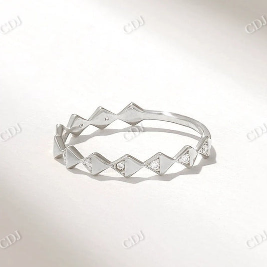 0.05CTW Pave Diamond Angle Wedding Band  customdiamjewel 10KT White Gold VVS-EF