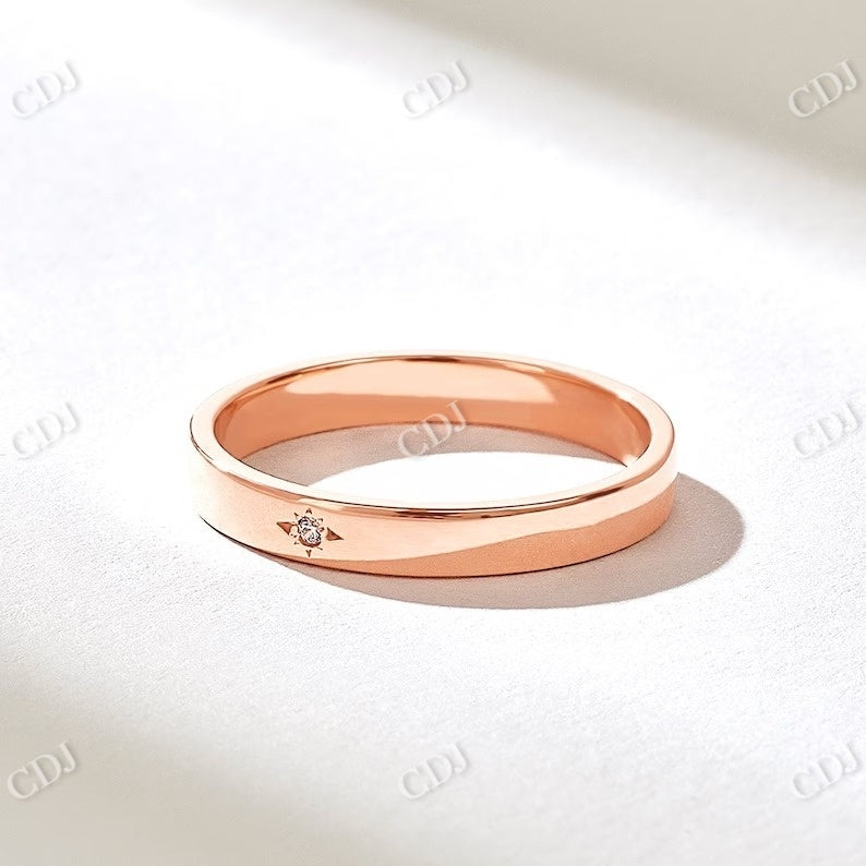 0.01CTW Tiny CVD Round Diamond Wedding Band  customdiamjewel 10KT Rose Gold VVS-EF