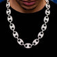 Diamond White Gold Plated Mariner Link Necklace  customdiamjewel   