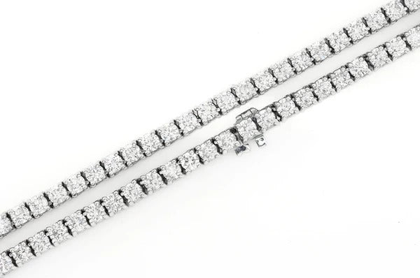 Prong Set White Diamond Tennis Necklace  customdiamjewel   