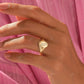 0.09CTW Real Diamond Celestial Signet Ring