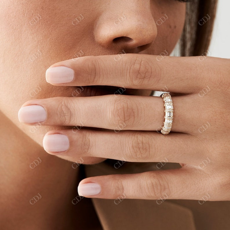 0.80CTW Lab Grown Baguette Diamond Women's Wedding Band  customdiamjewel   