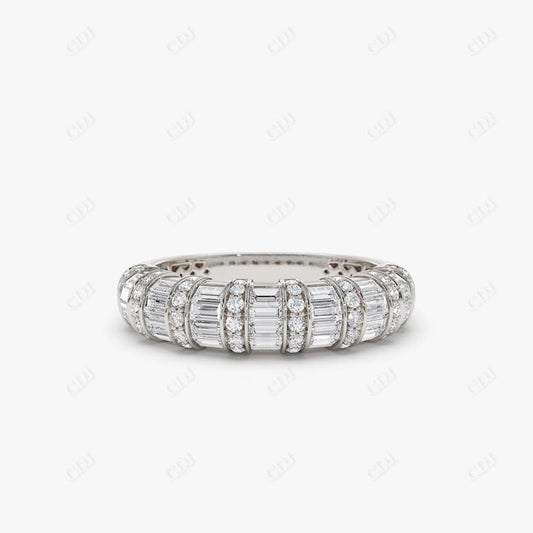 0.80CTW Lab Grown Baguette Diamond Women's Wedding Band  customdiamjewel Sterling Silver White Gold VVS-EF