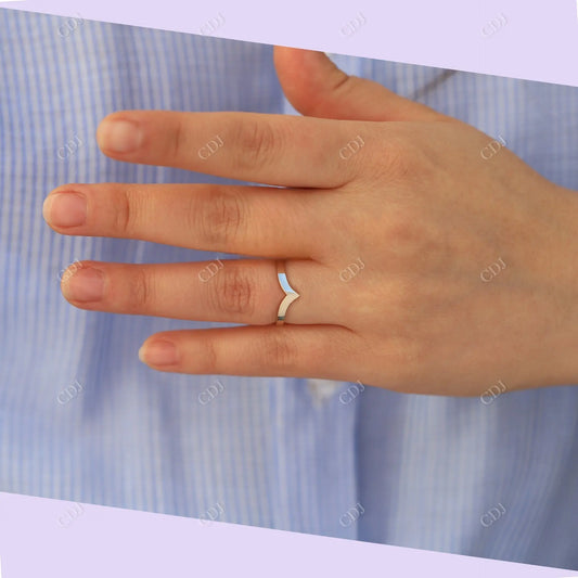 V Shaped Solid Yellow Gold Wedding Band  customdiamjewel 10KT Yellow Gold 