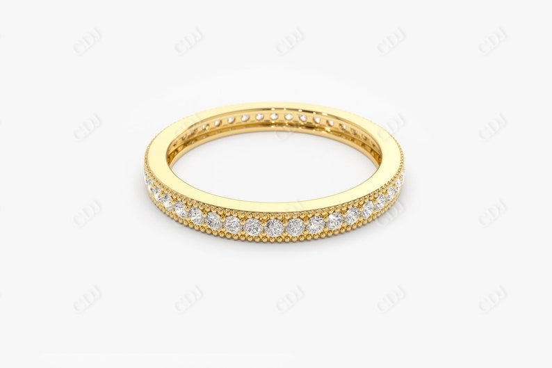 0.58CTW Lab Grown Diamond Milgrain Wedding Band  customdiamjewel   