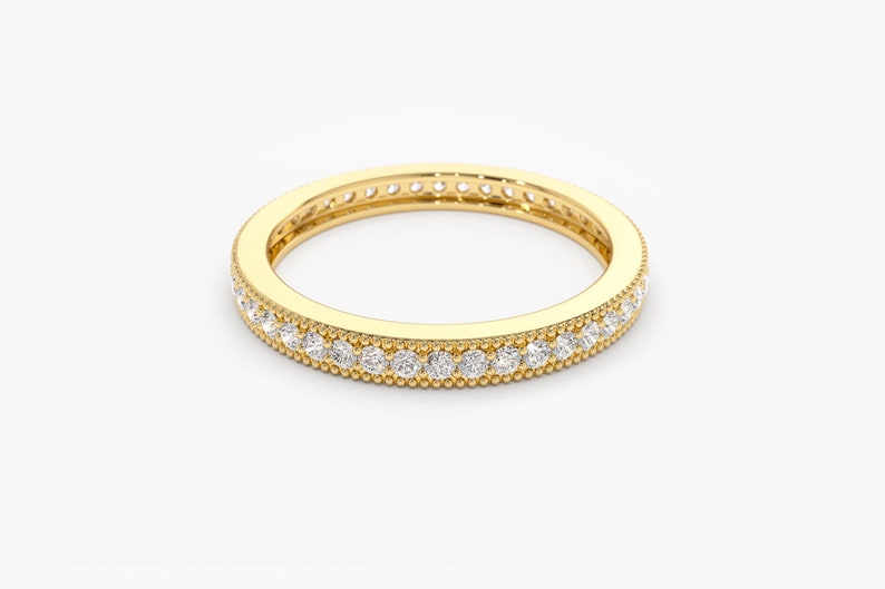 0.58CTW Round Cut Natural Diamond Micro Pave Full Eternity Band  customdiamjewel   