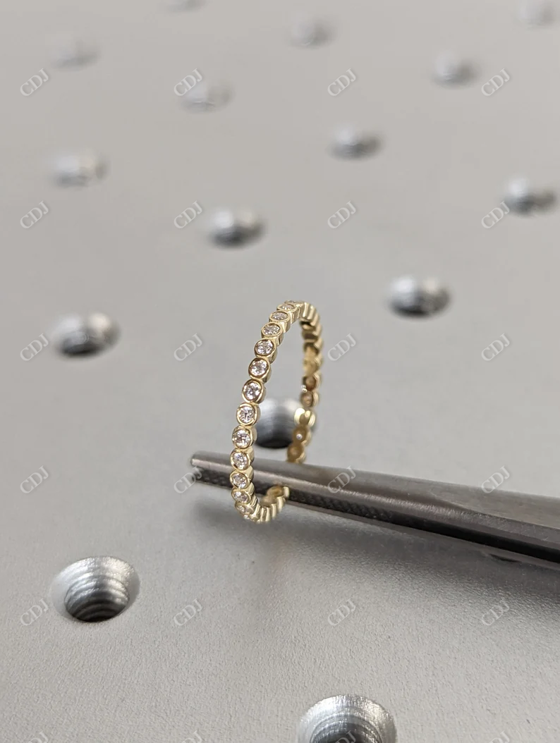 0.30CTW Round Moissanite Bezel Set Eternity Wedding Ring  customdiamjewel   