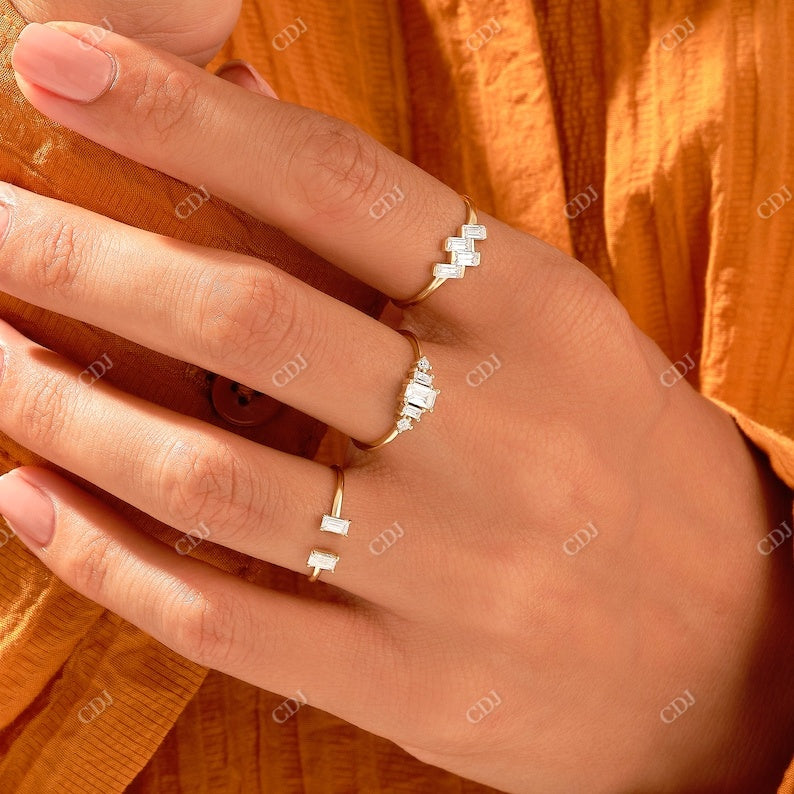 0.34CTW Baguette Natural Diamond Toi Et Moi Ring  customdiamjewel   