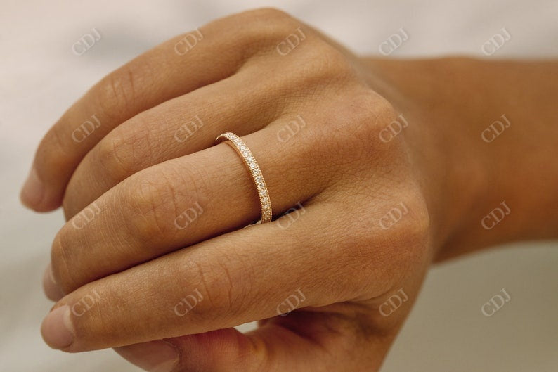 0.58CTW Lab Grown Diamond Milgrain Wedding Band  customdiamjewel   